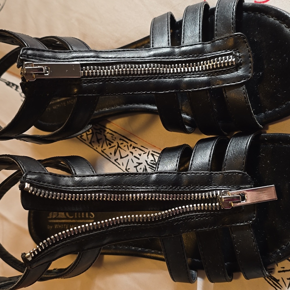 White Mountain Black Strappy Sandals - Picture 7 of 12